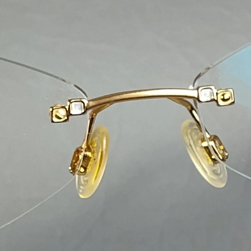 Vintage 90s Cazal Gold Rimless Hexagon Eyeglass Frames MOD. 424 COL. 971 READ